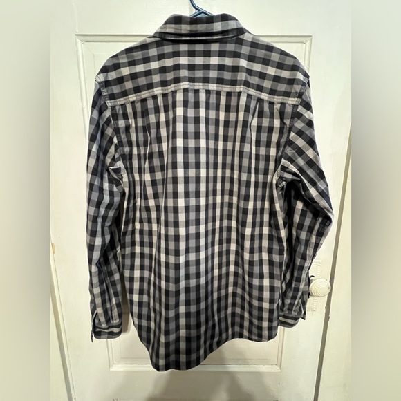 Carhartt Men’s Button Up Grey Charcoal Plaid Long Sleeve Button Up Shirt M - Picture 5 of 6